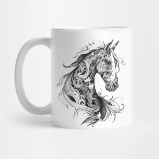 Horse Wild Animal Nature Illustration Art Tattoo Mug